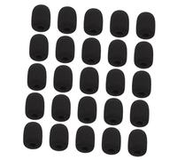 Hoement 25piezas Fundas De Esponja Para Micrófono Prueba De Viento Clip Negro Para Micrófonos De Clip