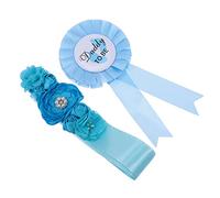 Hoement 2piezas Sash y Corsage Para Maternidad Cinturón Decorativo Para Shower y Embarazo Accesorio Para y Papá Azul