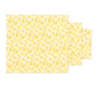 Hoement 3 Hojas de Papel de Cera de Abejas Antiadherente para Embalaje de Alimentos, Papel Film Reutilizable Amarillo para Envolver Comida y Hacer Hamburguesas