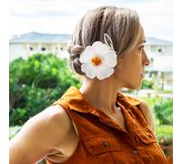 Hoement 3 Pinzas Cabello en Vacaciones y Natación para Mujeres y Niñas Flores Hawaianas de Eva, Diseño Delicado y Cómodo