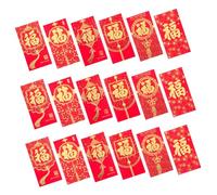 Hoement 36 Piezas Sobres Rojos Chinos de Papel con Caracteres Auspiciosos para Año Paquete de Unidades Resistentes Diseño Tradicional