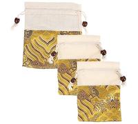 Hoement 3piezas Bolsitas De Brocado Cordón Para Almacenamiento De Joyería y Bolsas De Fiesta Doradas Para y