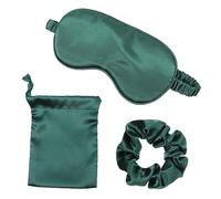 Hoement 3piezas Conjunto Antifaz De Sueño De Seda Sintética Tapa De Ojos y Coleteros Bolsa De Viaje Incluida Para Descanso y Comodidad