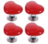 Hoement 4 piezas Botón Cisterna Inodoro Forma Corazón Accesorio Repuesto Pulsador Descarga Baño Fácil Instalación Material Resistente Rojo