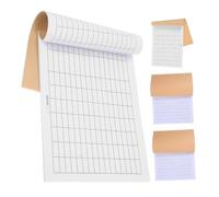 Hoement 4 Piezas Libro de Contabilidad de Cuadrícula en Libro Mayor de Registros Financieros de Cuentas Papel Blanco para Inventario de Almacén y Negocios Pequeños