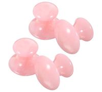 Hoement 4 Rodillos de Masaje Facial Forma de Hongo de Resina Rosa, Herramienta Ligera para Esculpir Rostro y Ojos sin Irritación, Set de Piedras Gua Sha para Cuidado Facial