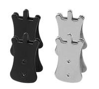 Hoement 4piezas Clips Silenciadores Portátiles Para Erhu Accesorios Prácticos De Reducción De Sonido Efecto De Silencio Del Plateados Negros
