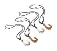 Hoement 4piezas Collar de Anzuelo Maorí de Resina Étnico Colgante de Joyas Indígenas para Hombres y Mujeres Recuerdos de Viaje y Uso Diario