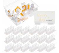 Hoement 50 Soportes para Letreros de Acrílico Clip, Porta Carteles de Mesa Versátiles para Almacenes y Centros Comerciales, Tamaño 25x14x12mm