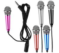 Hoement 5piezas Micrófono Mini Para Teléfono Micrófono De Canto Portátil Diseño Elegante Compatible Varios Dispositivos Fácil De Usar y Conectar Adecuado Para Grabación y