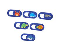 Hoement 6 Cubiertas de Cámara Web con Diseño de Animales Marinos para Portátil y Tablet, Protección de Privacidad Adhesiva en Abs, Paquete de 6 Piezas Colorido
