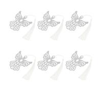 Hoement 6 Marcadores de Libros en Forma de Ángel de Acero Inoxidable Plata, Resistentes y No se Deforman, Ideales para Regalos Fin de Curso y Alumnos de Primaria
