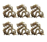 Hoement 6 Piezas de Colgantes de Dragón de Latón Dorado Vintage, Adornos Creativos para Llaveros y Decoración de Bolsas, Estilo Retro y Diseño Delicado