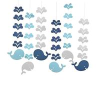 Hoement 6 Piezas Decoración Colgante de Ballenas con Purpurina para Aulas Infantiles y Jardines de Infancia Decoración Creativa para Techo Color Azul Degradado