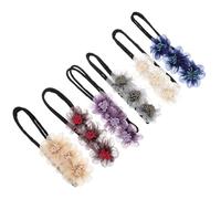 Hoement 6 Piezas para Hacer Moños de Pelo Forma de Flor, Accesorios de Tela que Sujetan Bien el Cabello sin Dañarlo, Ideales para Cumpleaños y Trabajo Varios estilos