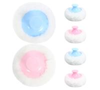Hoement 6piezas Talco para Bebés y Agradable Borlas de Felpa para Aplicar Polvos de Talco el Cuidado Infantil