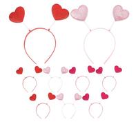 Hoement 9 Diademas Forma de Corazón para San Valentín, Accesorios Brillantes y Cómodos para Fiestas y Noches Románticas, Material Plástico y Poliéster