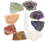 Hoement 9 Piezas Gemas De Cristal Piedras De Chakra Hogar Piedras De Meditación Multifunción Para Masajes Suministros De Yoga Decorativos