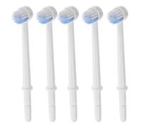 Hoement Accesorios de Repuesto para Irrigador Bucal, 5 Cabezales Plásticos Redondos para Cepillo Dental, Compatibles para Uso en Higiene Bucal Personal