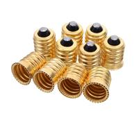 Hoement Adaptador de Bombilla E14 a E12 10 Unidades de Cobre Dorado, Convertidor de Portalámparas para Base de Lámpara, Fácil Instalación para Oficinas y Hogares