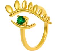 Hoement Anillo de Mal de Ojo Dorado para Mujeres Circón, Aleación Resistente y Diseño Moderno, Adecuado para Fiestas y Eventos Obsequios