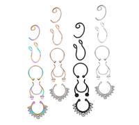 Hoement Anillo Nariz y Clip Sin Piercings Decoración De Joyas Nariz para Uso Diario