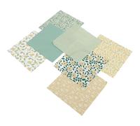 Hoement Apta para Cortar Tijeras y Máquina de Coser Floral de Tela de Algodón 7 Piezas Estampado Verde para Patchwork y Manualidades en Proyectos de Bricolaje