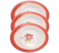 Hoement Bandeja de Comida para Servir Aperitivos de Hierro Esmaltado Rojo Vintage 3 Piezas Varios estilos en Reuniones y Decoración del Hogar Varios estilos