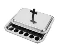 Hoement Bandeja de Comunión Multifuncional Acero Inoxidable con Soporte para Copas y Tapa Portátil y Adaptable para Ceremonias Religiosas y Reuniones Familiares