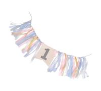 Hoement Banderines Decorativos de Tela Azul para Fiesta de Cumpleaños Infantil, Pancarta Colgante para Silla Alta, Adecuado para Decorar Ventanas y Pasillos