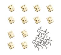 Hoement Bisagras Miniatura de Aleación para Mini Muebles con Bisagras, 12 Piezas Ligeras y Seguras con 48 Tornillos para Decoración en Casa de Muñecas