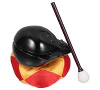 Hoement Bloque del Templo Budista 4 Pulgadas Almohadón y Mazo, Instrumento de Percusión Manual de Acrílico Imitación Madera para Meditación y Canto Religioso en Salón Budista