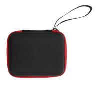 Hoement Bolsa para Púas De Guitarra Eléctrica De Gran Capacidad, Organizador Portátil De Nylon Borde Rojo y Malla Negra, Caja Flexible para Almacenamiento y Protección Conciertos y Práctica