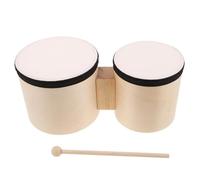 Hoement Bongós de Madera para Principiantes Tambor de Mano Baqueta Instrumento de Percusión para Educación Temprana y Actuaciones Musicales