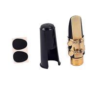 Hoement Boquilla De Saxofón Con Anillo De Cobre y Accesorios Incluye Caña Almohadillas y Funda Para Músicos De Jazz y Clásicos Dorado y Negro