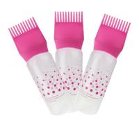 Hoement Botella Aplicadora de Peine de Raíz para Teñir el Cabello Rosa de Plástico Fácil de Exprimir con 3 Piezas Adecuado para Tintura y Peluquería