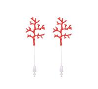 Hoement Broche Navideño de Coral Elegante para Mujer en Aleación Pedrería, Diseño Creativo y Pack de 2 Piezas Adecuado para Cumpleaños y Navidad