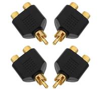 Hoement Cable de 4 a Adaptador Doble Macho Audio de Hembra 2rca Conectores de Aleación Cobre Pack Unidades y Configuración de Sonido en Fiestas y Exteriores