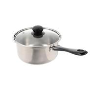 Hoement Cacerola Multifunción de Acero Inoxidable 18 CM Mango Largo para Leche Sopas y Guisos Olla Doméstica para Cocina Saludable Apta para Estufa Fácil Limpieza y Rápida