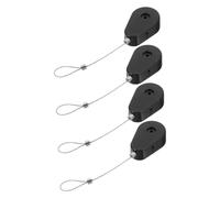 Hoement Caja de Cables Antirrobo Retráctil de Acero Cerradura, para PC y Accesorios Gaming, Diseño Compacto y Seguro, Uso en Oficina y Hogar, Color Negro, Longitud 1 Metro, Pack de 4