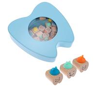 Hoement Caja de Recuerdos para Ñiño Forma de Diente, Estuche de Madera Compacto y Resistente, para Guardar Dientes de Leche, Organizador Portátil para Conservación Infantil