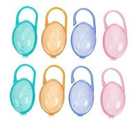 Hoement Caja para Chupetes Ñiño Asa Portátil, Resistente al Agua, Plástico Seguro, para Transporte y Almacenamiento, Estuche Protector Multiuso, Pack de 8 Unidades, Adecuado para Mamás y Uso Diario