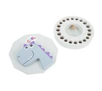Hoement Cajita De Madera Para Dientes De Leche Con Diseño De Dinosaurio Contenedor De Recuerdos Para Niño Niña Almacenamiento De Cabello y Dientes Especial Para Niño Niña