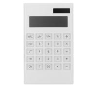 Hoement Calculadora Solar Ultradelgada Blanca de 1 Pieza Teclas Grandes para Oficina y Finanzas, Calculadora Electrónica Portátil sin Batería, Adecuado para Estudiantes y Profesionales