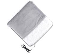 Hoement Calentador de Pies Eléctrico Portátil 30X30 CM Almohadilla Térmica Antideslizante de Tela Polar Gris Cable USB para Cama Oficina y Uso Debajo del Escritorio