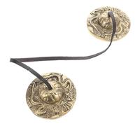 Hoement Campanas de Meditación Tibetana Tingsha de Cobre Dorado para Música de Meditación y Prácticas de Mindfulness Decoración Feng Shui Fácil de Usar