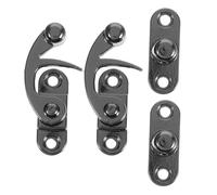 Hoement Cerradura de Pestillo y Gancho para Armarios, 2 Piezas de Aleación de Zinc Estilo Antiguo, Cierre Giratorio Derecho para Cajas de Madera y Accesorios de Almacenamiento