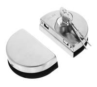 Hoement Cerradura de Puerta de Vidrio Doble Batiente 803 sin Perforación, Acero Inoxidable 304, para Puertas de 10-12 Mm, Pestillo de Alta Resistencia con 3 Llaves, Adecuado para Oficina