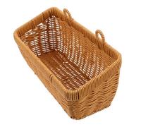 Hoement Cesta Colgante Grande de Ratán Sintético para Pared, Cesta Tejida con Doble Asa para Almacenamiento Multifuncional, Organizador Montado para Frutas, Verduras y Artículos Pequeños,