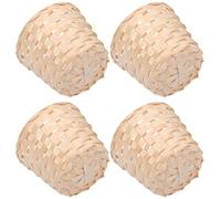 Hoement Cesta de Almacenamiento Tejida de Bambú Beige Cesta Decorativa Elegante y Creativa 4 Piezas , Organizador Práctico y Decorativo para Jardín y Balcón